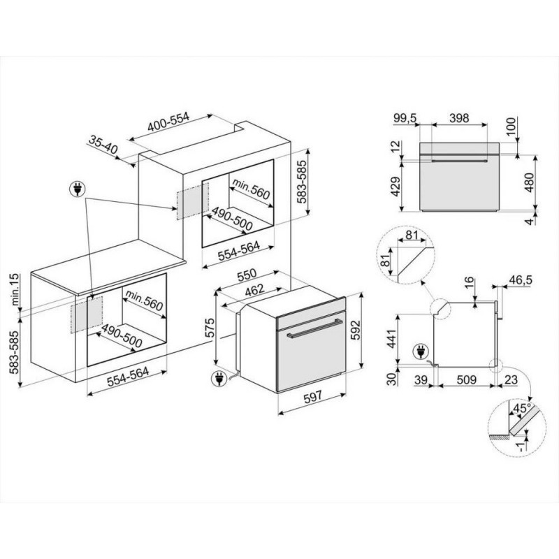 Духовка електрична SMEG SF6400TVX