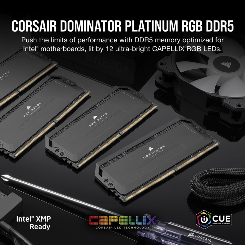 Пам'ять для настільних комп'ютерів Corsair 64 GB (2x32GB) DDR5 6000 MHz DOMINATOR PLATINUM RGB (CMT64GX5M2B6000Z30)
