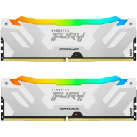 Пам'ять для настільних комп'ютерів Kingston FURY 48 GB (2x24GB) CUDIMM DDR5 8400 MHz Renegade Silver/White RGB (KF584CU40RWAK2-48)