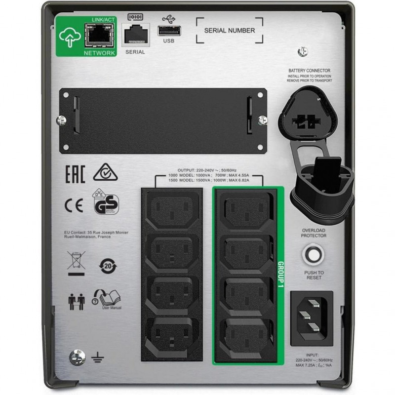 линейно-интерактивное ИБП APC Smart-UPS 1500VA Tower LCD SmartConnect (SMT1500IC)